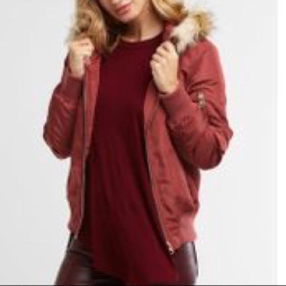 Coral/Pink colored Puffer Jacket - Picture 7 of 7